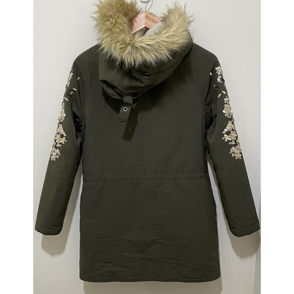 DRIFTWOOD Olive Bellina Floral Embroidered Coat, Size Medium - Picture 10 of 16